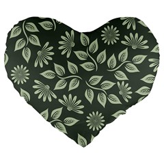 Flowers Pattern Spring Nature Large 19  Premium Heart Shape Cushions