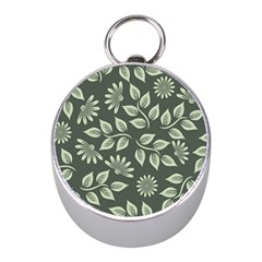 Flowers Pattern Spring Nature Mini Silver Compasses