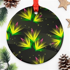 Floral Abstract Lines Ornament (round) by HermanTelo