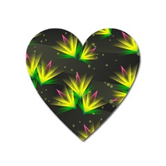 Floral Abstract Lines Heart Magnet by HermanTelo