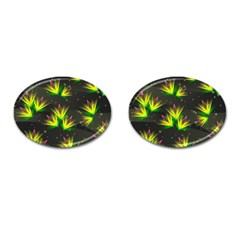 Floral Abstract Lines Cufflinks (oval)