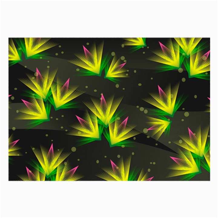 Floral Abstract Lines Large Glasses Cloth