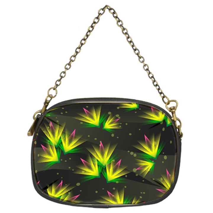 Floral Abstract Lines Chain Purse (Two Sides)