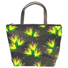 Floral Abstract Lines Bucket Bag by HermanTelo