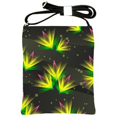 Floral Abstract Lines Shoulder Sling Bag