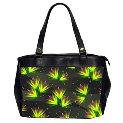 Floral Abstract Lines Oversize Office Handbag (2 Sides)