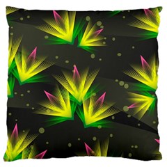 Floral Abstract Lines Large Cushion Case (one Side)