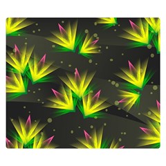 Floral Abstract Lines Double Sided Flano Blanket (small) 