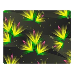 Floral Abstract Lines Double Sided Flano Blanket (large) 