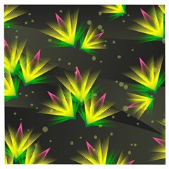 Floral Abstract Lines Wooden Puzzle Square