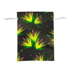 Floral Abstract Lines Lightweight Drawstring Pouch (l)