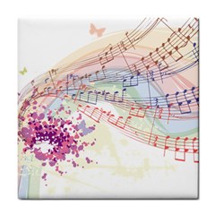 Music Notes Abstract Tile Coaster by HermanTelo