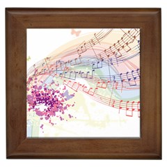 Music Notes Abstract Framed Tile by HermanTelo