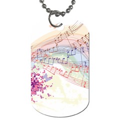 Music Notes Abstract Dog Tag (two Sides)