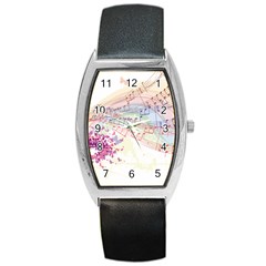 Music Notes Abstract Barrel Style Metal Watch