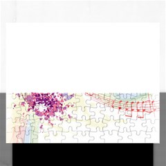 Music Notes Abstract Rectangular Jigsaw Puzzl by HermanTelo