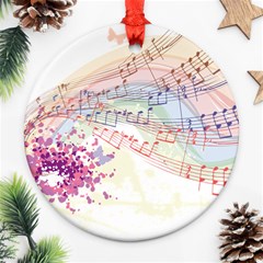 Music Notes Abstract Round Ornament (two Sides)