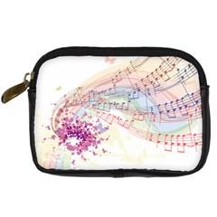 Music Notes Abstract Digital Camera Leather Case