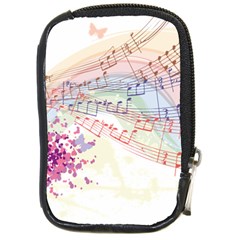 Music Notes Abstract Compact Camera Leather Case by HermanTelo