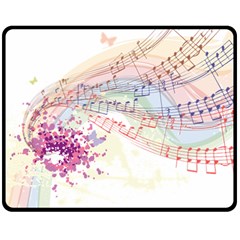 Music Notes Abstract Double Sided Fleece Blanket (medium) 