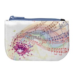 Music Notes Abstract Large Coin Purse by HermanTelo