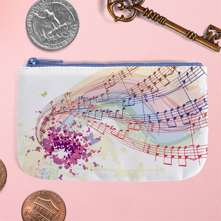 Music Notes Abstract Large Coin Purse