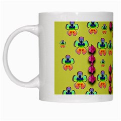 Power Can Be Flowers And Ornate Colors Decorative White Mugs by pepitasart