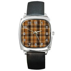 Tartan Design Square Metal Watch by impacteesstreetwearfour