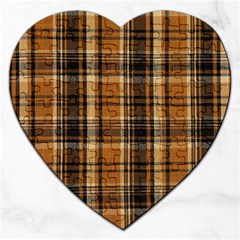 Tartan Design Jigsaw Puzzle (heart) by impacteesstreetwearfour