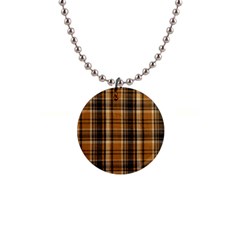 Tartan Design 1  Button Necklace by impacteesstreetwearfour