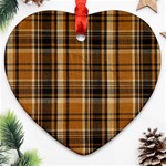 Tartan Design Heart Ornament (Two Sides) Front