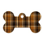 Tartan Design Dog Tag Bone (Two Sides) Front