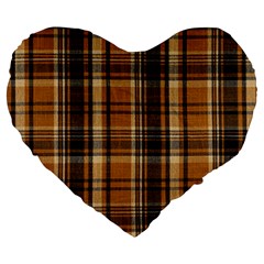 Tartan Design Large 19  Premium Heart Shape Cushions by impacteesstreetwearfour