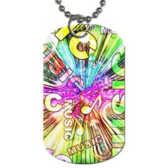 Music Abstract Sound Colorful Dog Tag (one Side) by Mariart