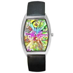 Music Abstract Sound Colorful Barrel Style Metal Watch by Mariart