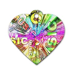 Music Abstract Sound Colorful Dog Tag Heart (two Sides) by Mariart