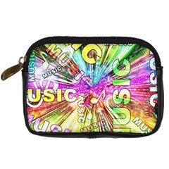 Music Abstract Sound Colorful Digital Camera Leather Case by Mariart