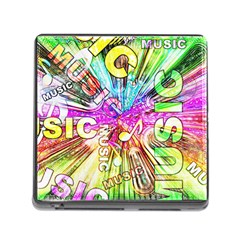 Music Abstract Sound Colorful Memory Card Reader (square 5 Slot) by Mariart