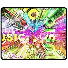 Music Abstract Sound Colorful Fleece Blanket (medium)  by Mariart