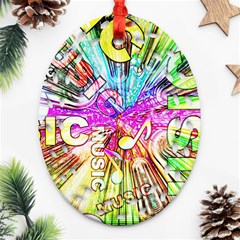 Music Abstract Sound Colorful Ornament (oval Filigree)