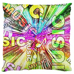 Music Abstract Sound Colorful Large Cushion Case (two Sides) by Mariart