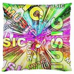 Music Abstract Sound Colorful Large Flano Cushion Case (two Sides) by Mariart