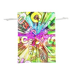 Music Abstract Sound Colorful Lightweight Drawstring Pouch (l)