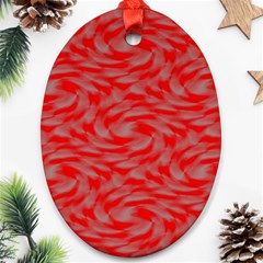 Background Abstraction Red Gray Ornament (Oval)