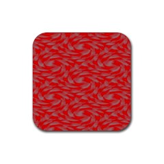 Background Abstraction Red Gray Rubber Coaster (square)  by HermanTelo