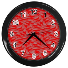 Background Abstraction Red Gray Wall Clock (Black)