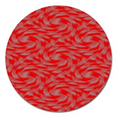 Background Abstraction Red Gray Magnet 5  (Round)