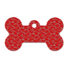 Background Abstraction Red Gray Dog Tag Bone (One Side)