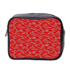 Background Abstraction Red Gray Mini Toiletries Bag (Two Sides)