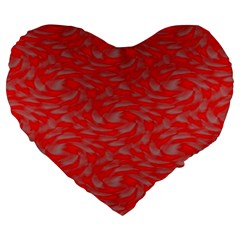 Background Abstraction Red Gray Large 19  Premium Flano Heart Shape Cushions